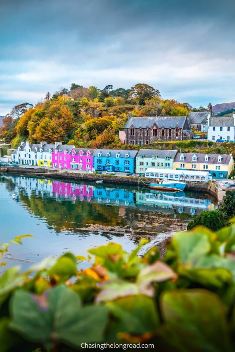 Portree colourful harbour houses