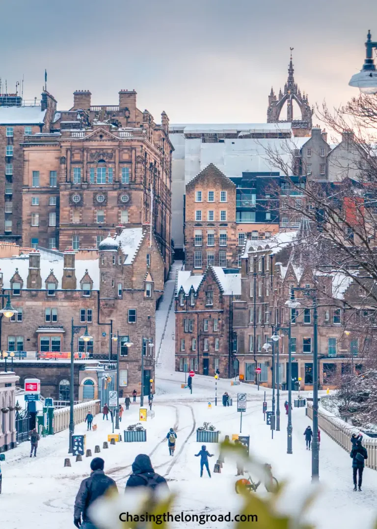 Edinburgh Old Town in snow