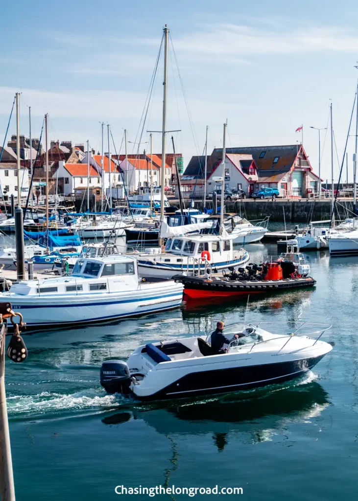 Busy harbour of Anstruther one of Fife fishing villages