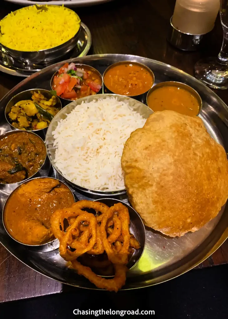 Indian thali at Tharavadu